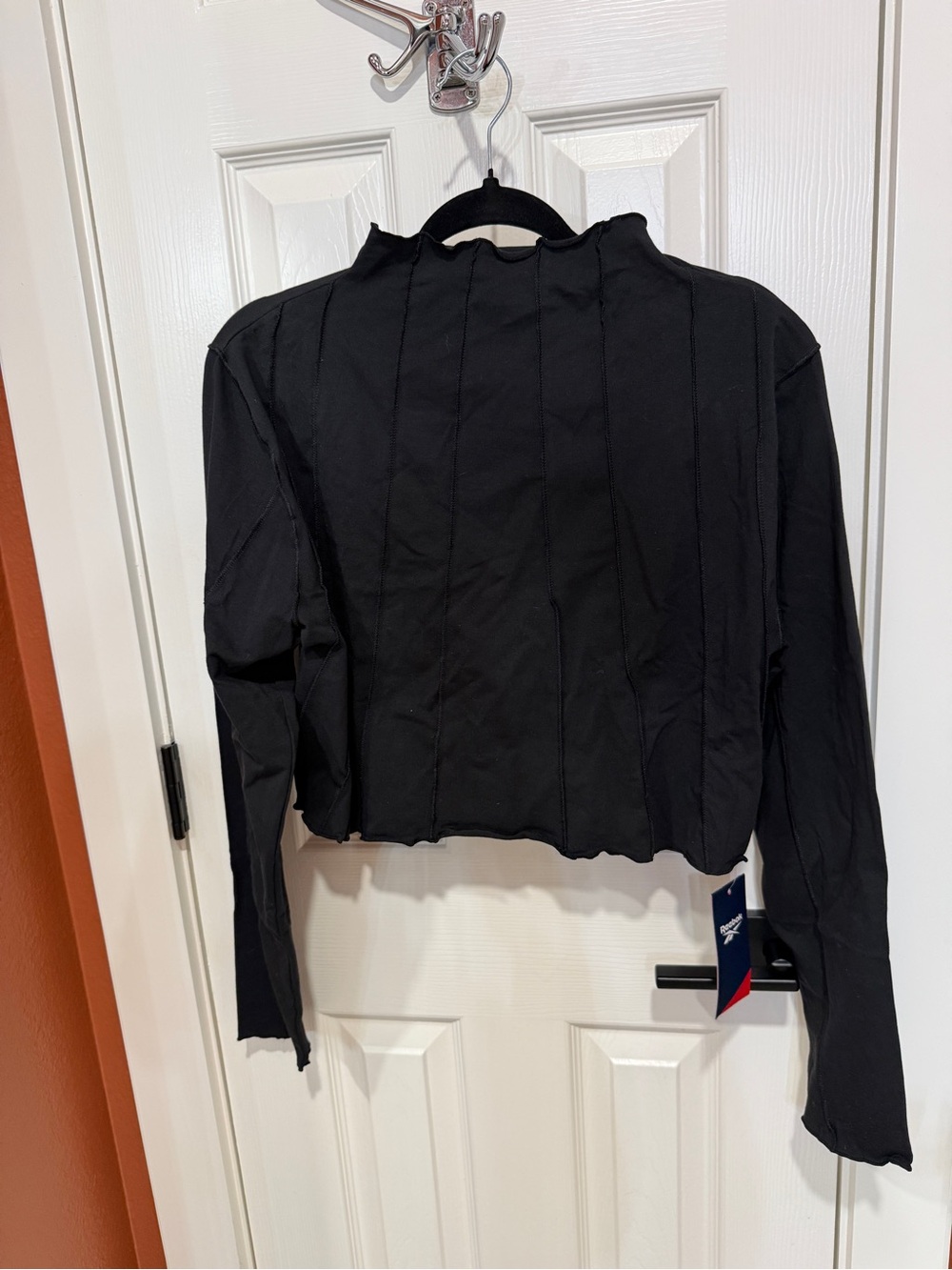 Reebok Black Long-Sleeve Mock Crop Top